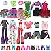 BARWA 6 Sets Doll Clothes and 6 Shoes for 11 inch Monster Girl Doll Aessories Fashion Outfits Casual Tops Pants