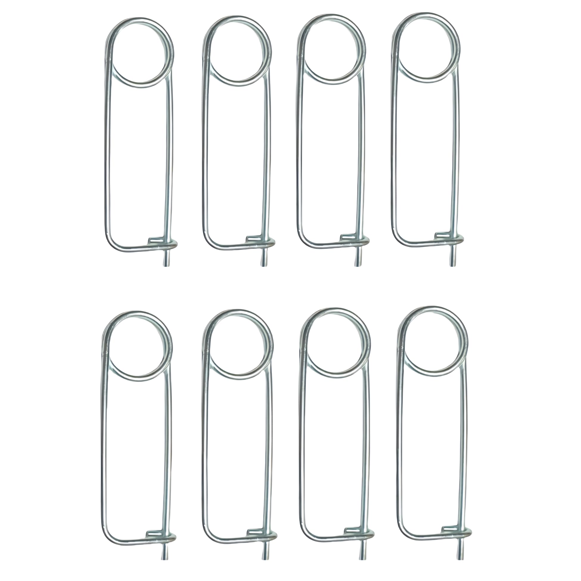 Broche de acero Sping con forma de pasador de seguridad, broche de bloqueo rápido para enganche de jardín (diámetro: 3,2 mm x 65 mm (disponible), 8 unidades)