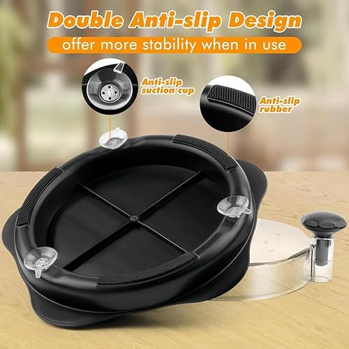 Miniatura 3 de Trituradora de pechuga de pollo grande, herramienta giratoria con cepillo y tenedor; herramienta de pollo triturada visible, trituradora de pechuga