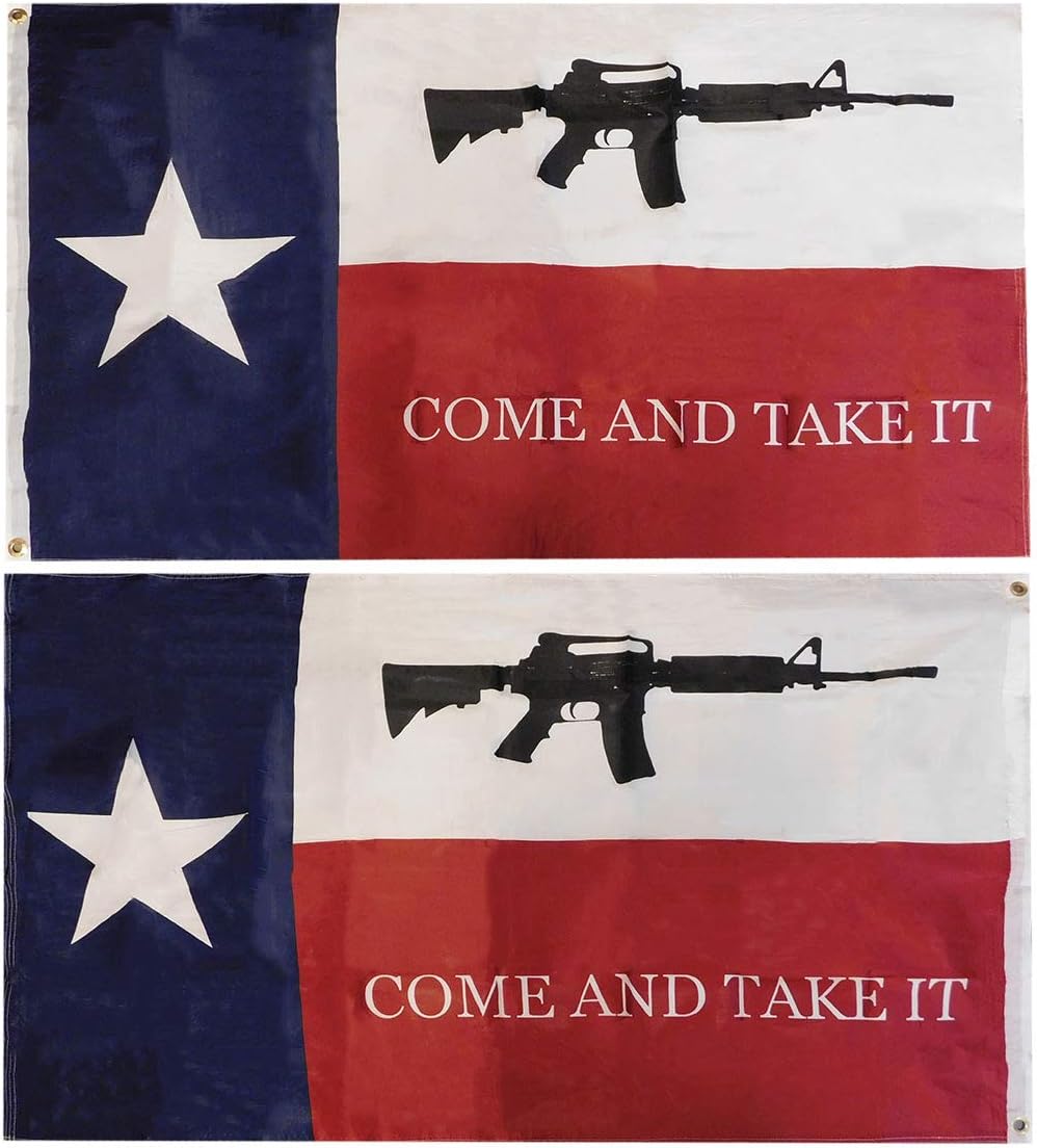 Trade Winds Texas M-4 Come and Take It Double Sided Polyester Nylon 3x5 3'x5' Premium Quality Heavy Duty Fade Resistant Flag Banner