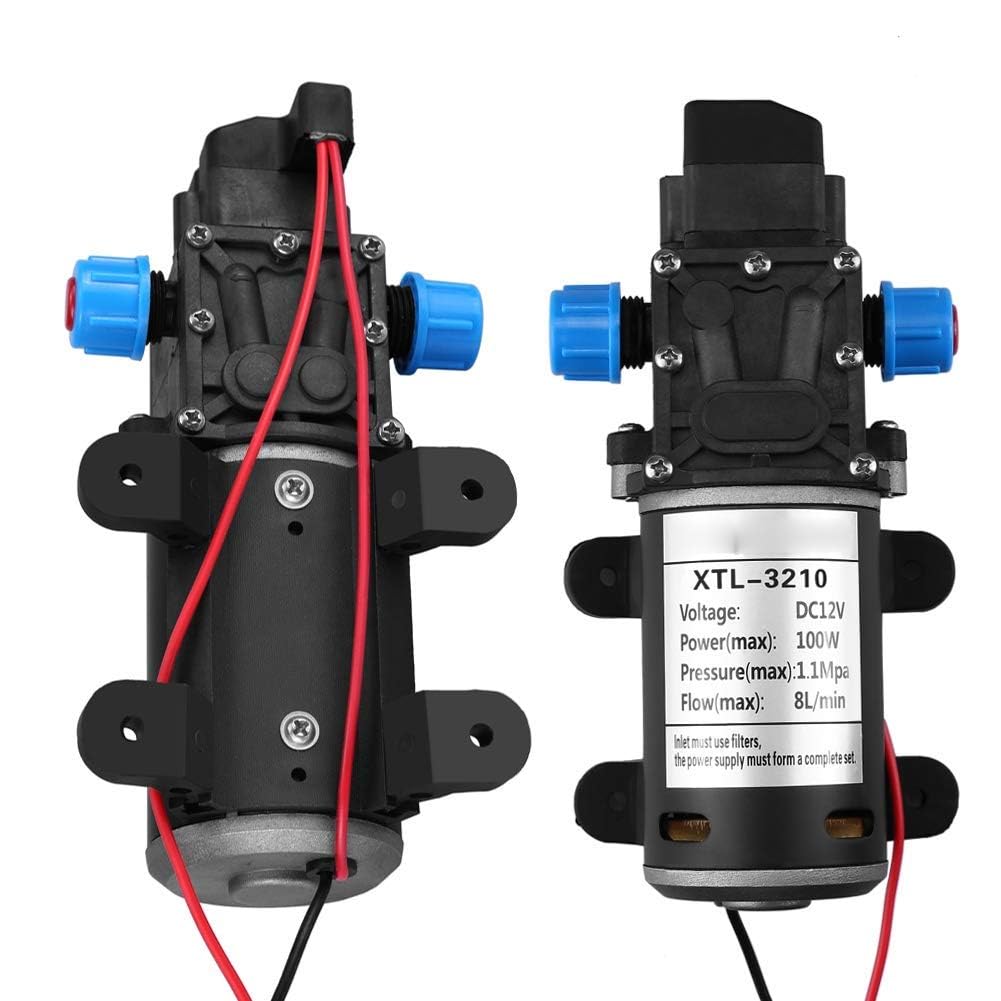 Yctze Wasserpumpe 12V 100W 8L/min, 160psi Membran
