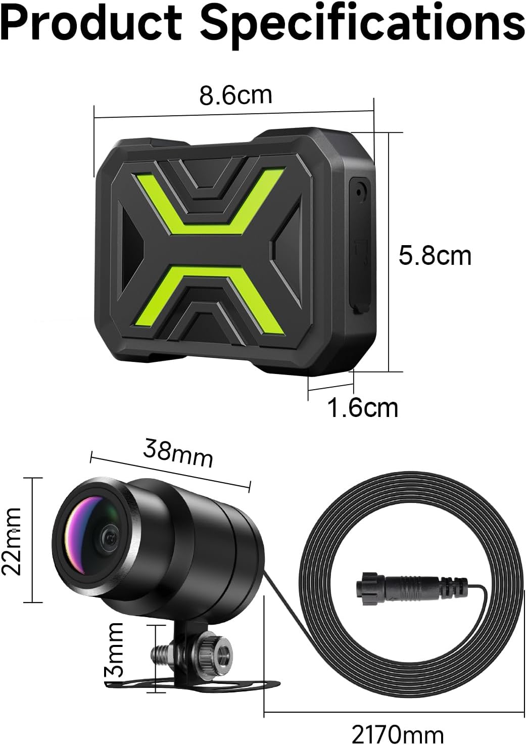 Motorcycle Dash Cam Front and Rear, Dual 1080p Dash Cam for Motorcycle with 64GB SD Card IP67 Waterproof, Loop Recording 24H Parking Monitor Night Vision with App Control Max Support 128 GB