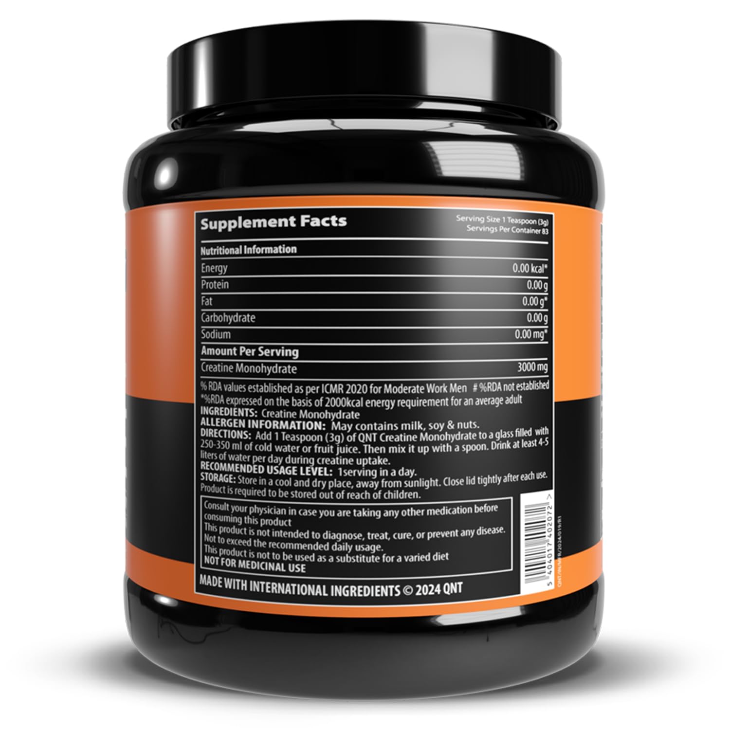 QNT Creatine Monohydrate | 250g | 83 Servings | 100% Pure & Micronized Powder | FSSAI-Tested | Enhanced Performance & Muscle Growth — Amazon image 2