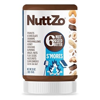 NuttZo Smores Nut & Seed Butter 16oz | Creamy Blend with Peanuts, Cashews, Almonds, Graham Crackers, Dark Chocolate & Marshmallows | 5g Sugar, 6g Protein Nut Butter