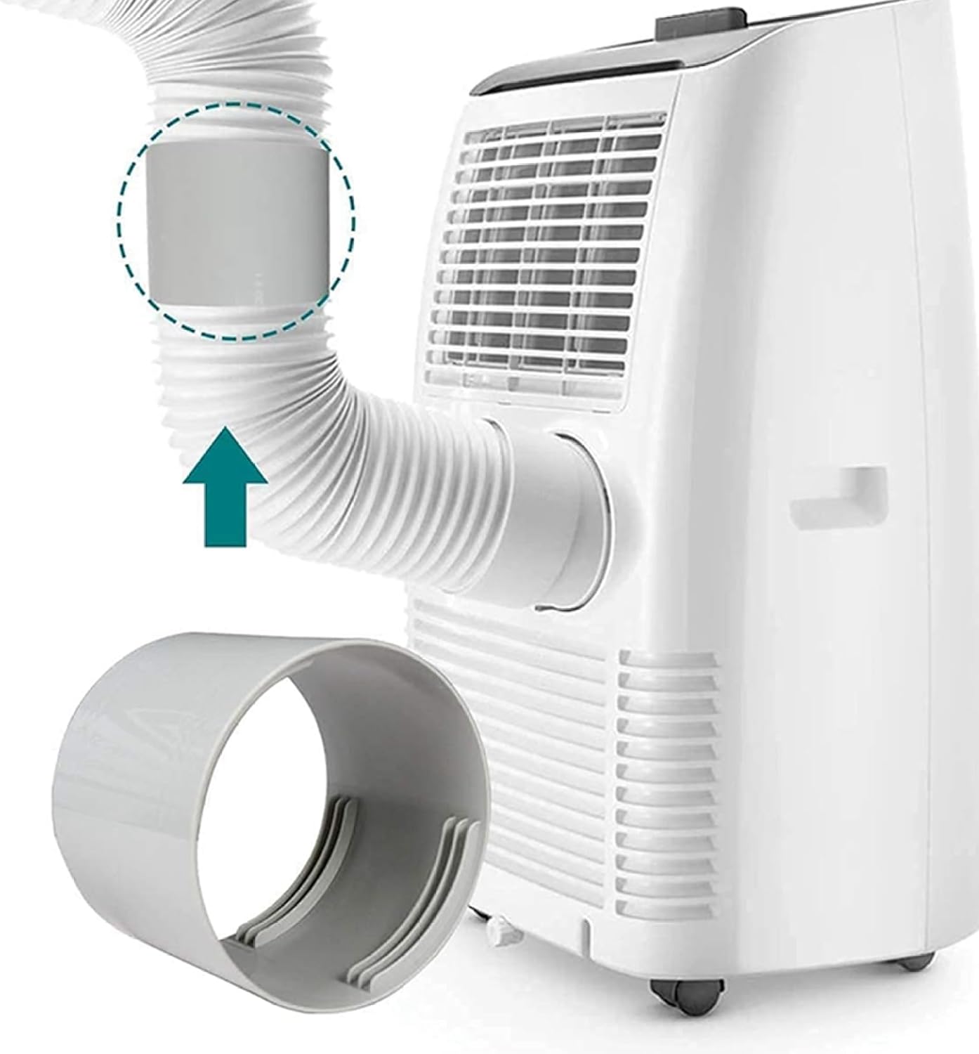 Portable AC Hose Connector 5.9 inch Rpind Air Conditioner Exhaust Hose Coupler Extender Supports Clockwise and Counter Clockwise AC Hose Threads Port Portable Air Conditioner Parts Air Conditioner Hos