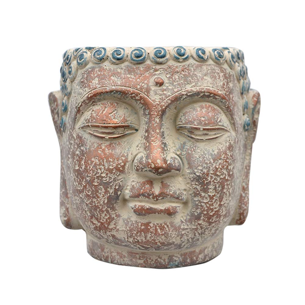Buste de bouddha statue pot de fleur pour succulentes et plantes de jardin