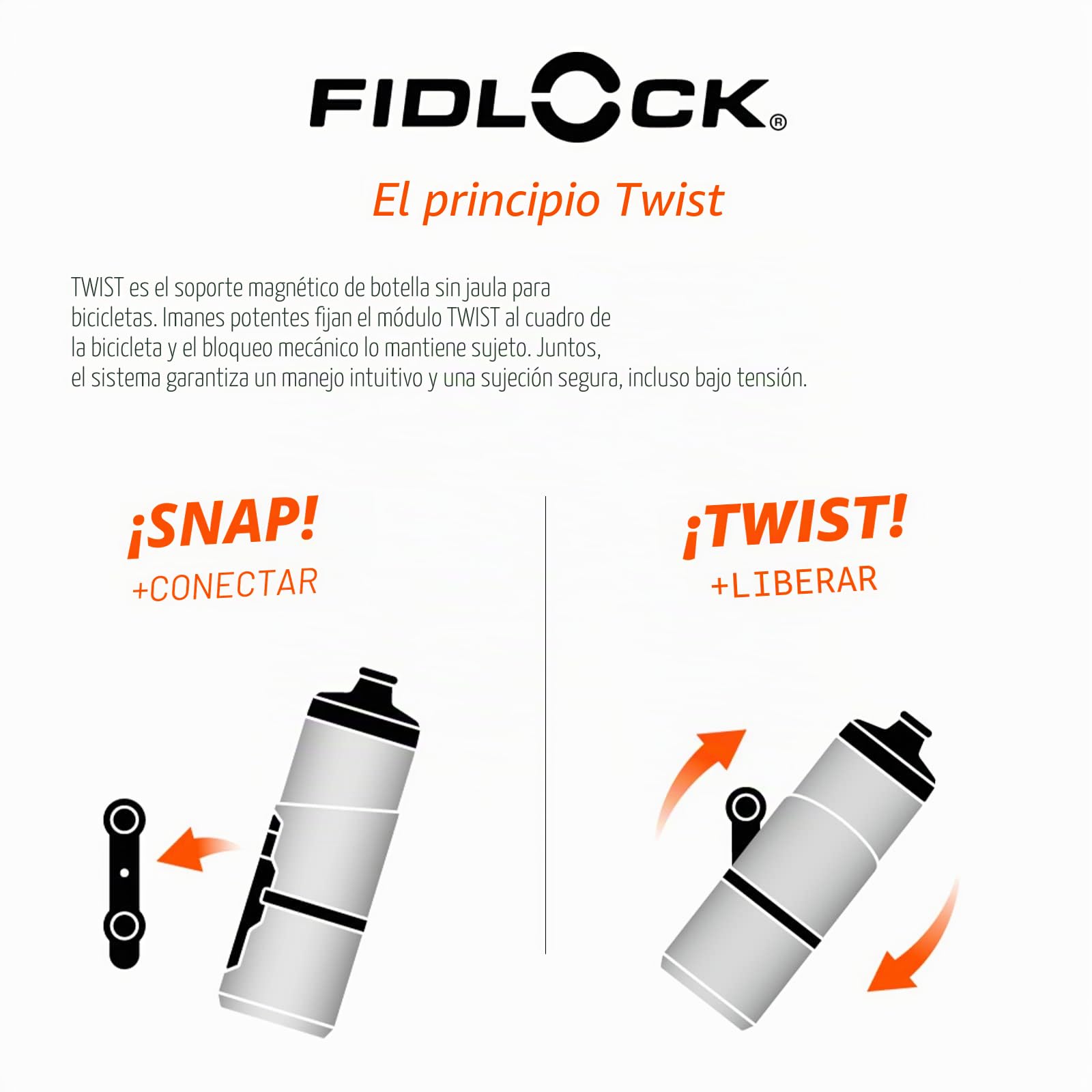 Fidlock Twist Toolbox + Bike Base, Bidones Y Portabidones Unisex Adulto, Negro, ESTANDAR