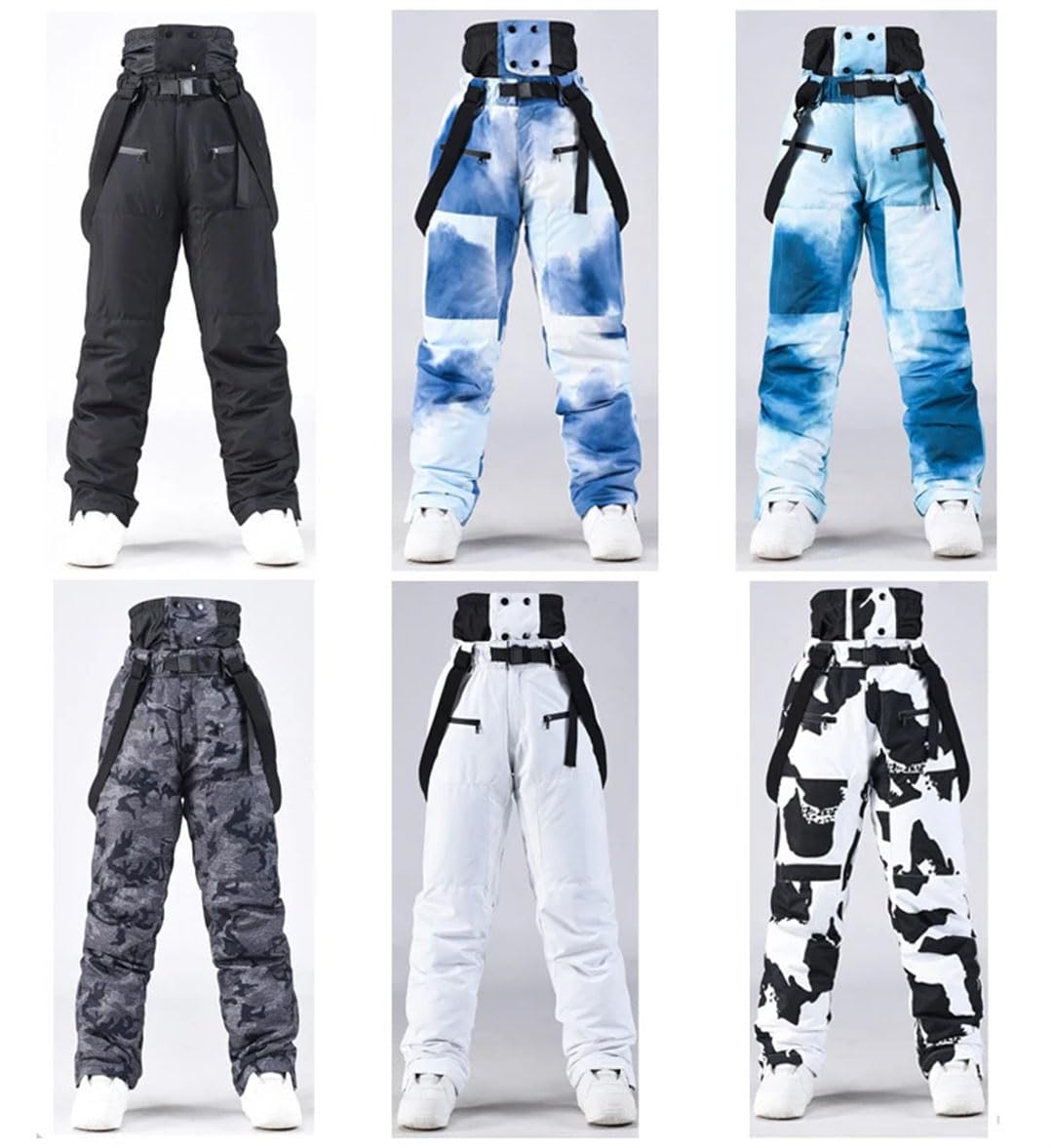Outdoor Sport Mountain Snow Spodnie Wiatroszczelne damskie kombinezony alpejskie Ciepłe damskie duże spodnie narciarskie