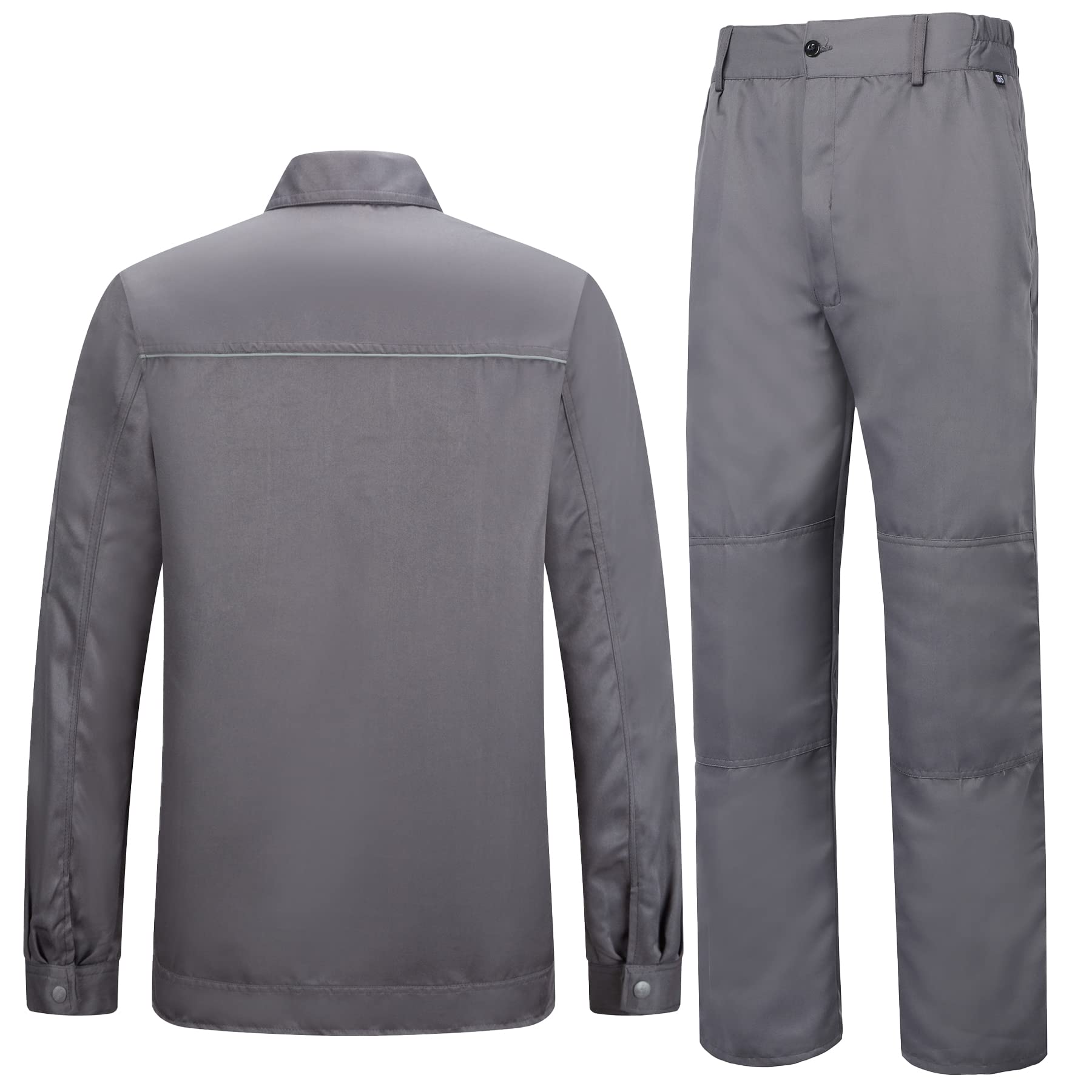 Uomo Set di Abbigliamento da Lavoro, Giubbino da Lavoro Uomo Completo da Lavoro Uniforme con Multitasca di Riparazione Auto