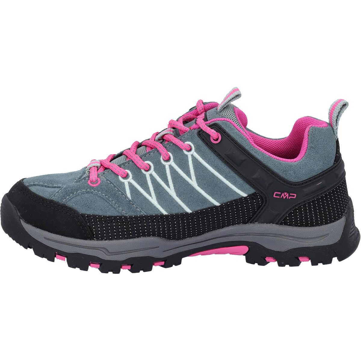 CMP Kids Rigel Low Trekking Shoes Wp, Scarpe da trekking Unisex - Bambini e ragazzi, Mineral Green-Purple Fluo, 39 EU