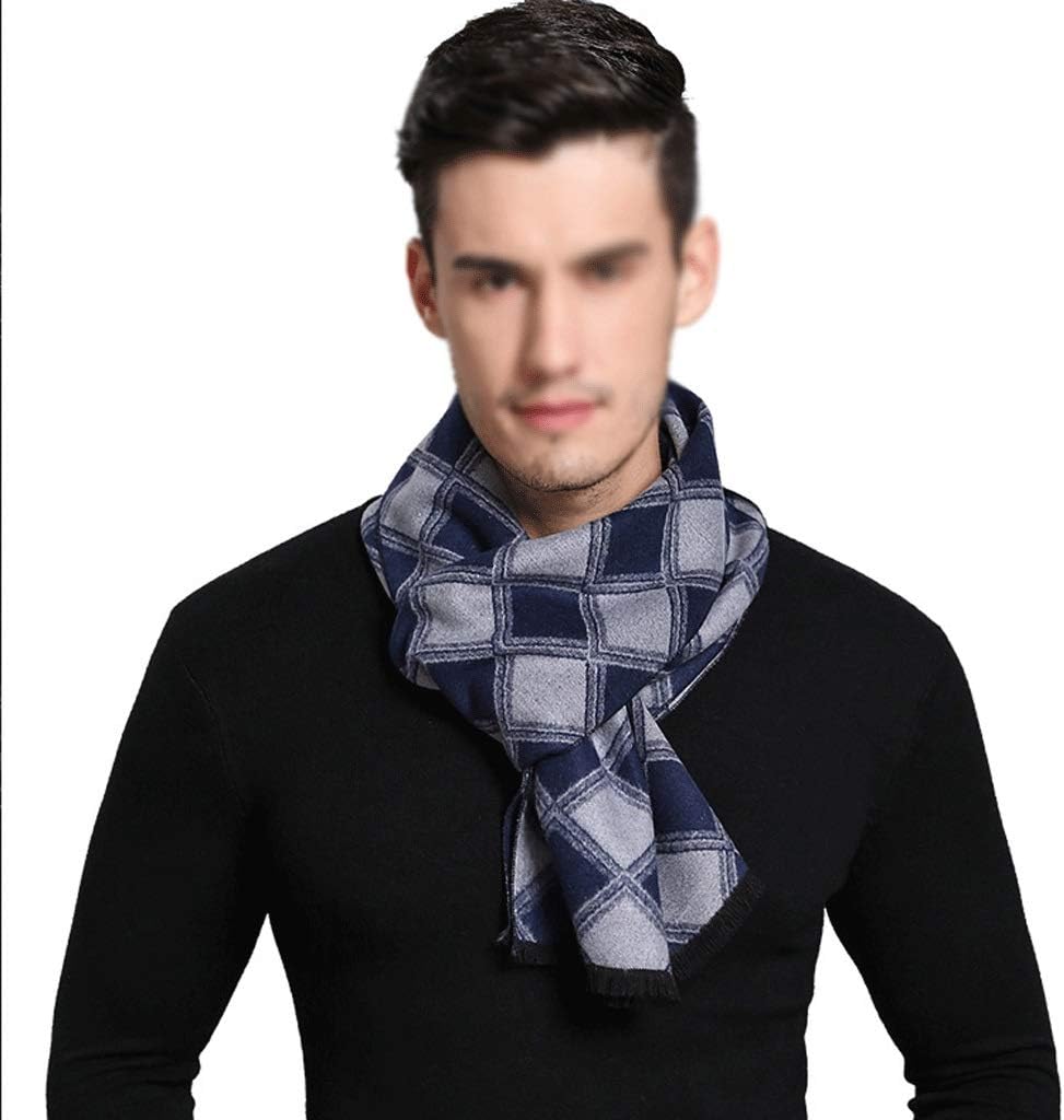 GLigeT Scarf Silk Scarf Men's Winter Warm Scarf Youth Fashion Plaid Scarf Soft and Comfortable Chunky Oversized Winter/Fall