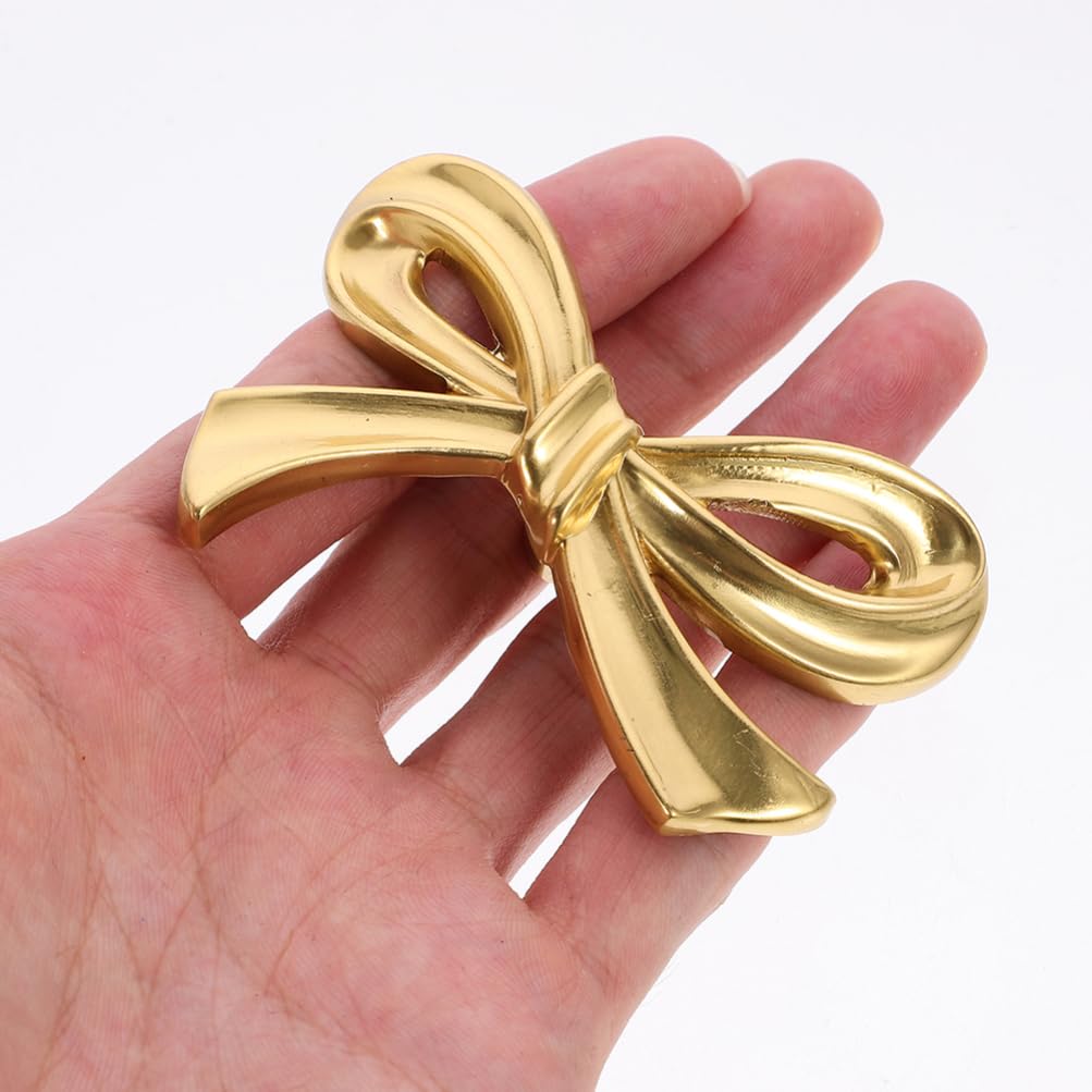 NUOBESTY Brass Bow Handle Cabinet Pulls 2Pcs Bowknot Drawer Knobs for Cupboard Dresser and Wardrobe Hardware Decorative Bow Handles for Home Furniture - Image 3