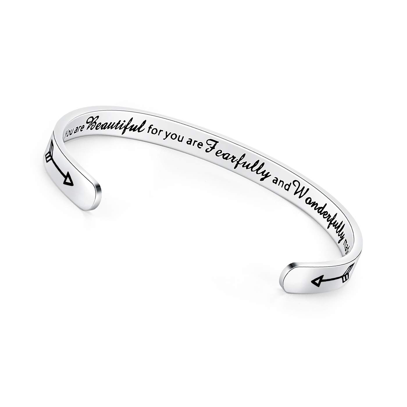 TONY & SANDYInspirational Bracelets for Women Teen Girls Personalized Gifts for Daughter Granddaughter Mom Sister Friends Stainless Steel Engraved Cuff Birthday Easter Christmas