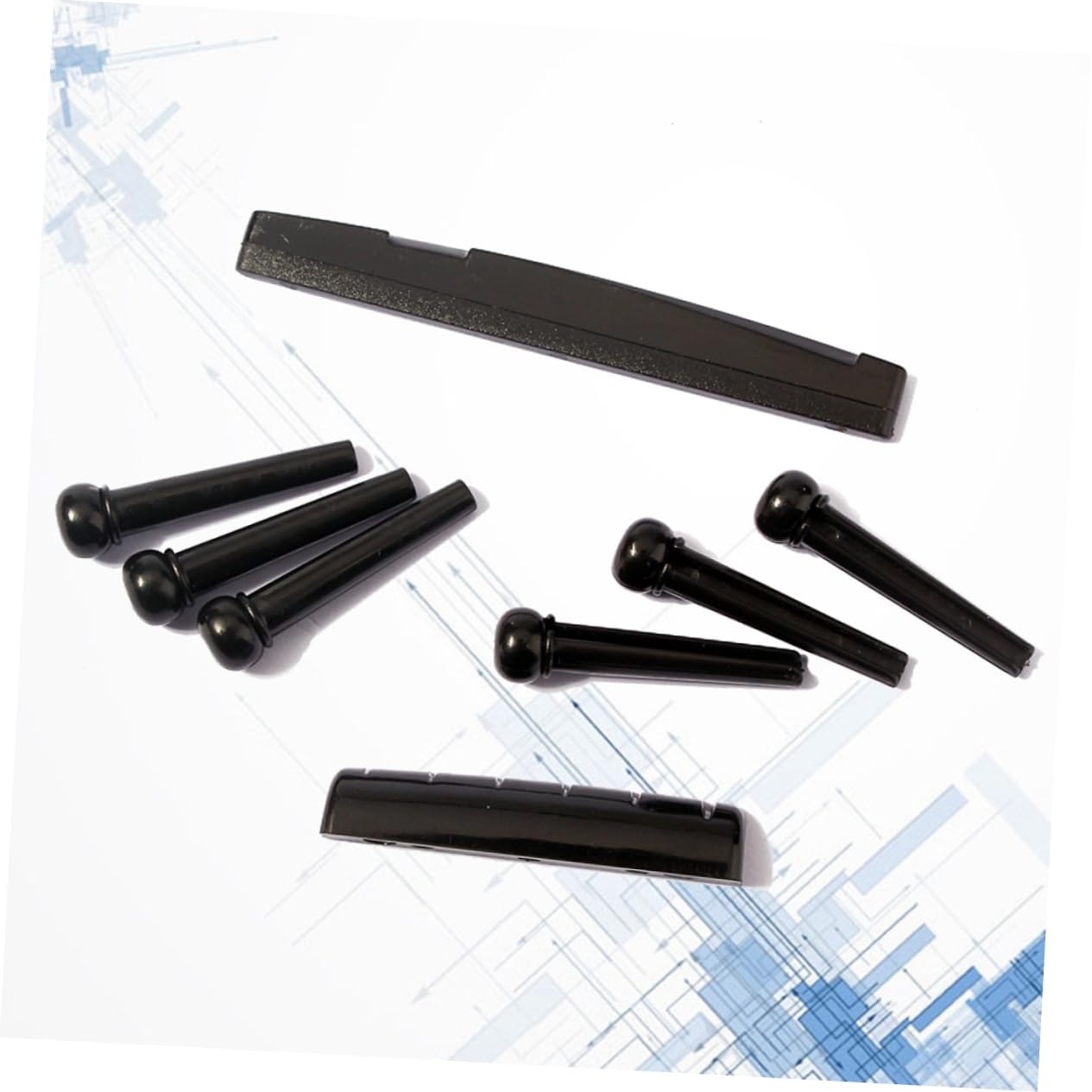BESTonZON Guitar Saddle Bridge Nuts Set Black Guitar Accessories Guitar Nut Guitar Saddle for Folk Guitar