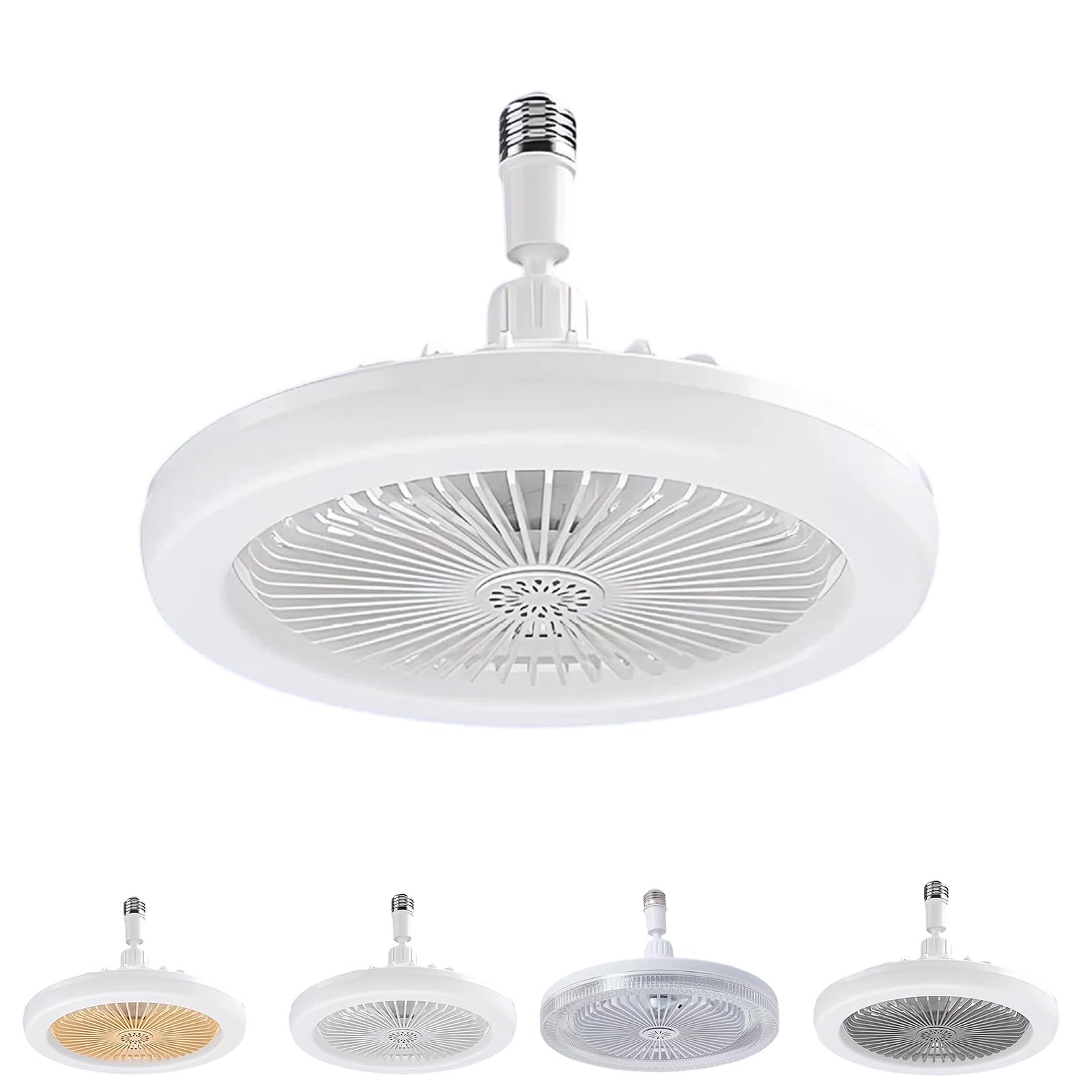 Liocwocne Ceiling Lamp with Fan, Led Ceiling Fan with Remote Control, 3 Speeds, Quiet Dc Motor & Dimmable Light, Perfect for Bedrooms and Living Rooms(A)