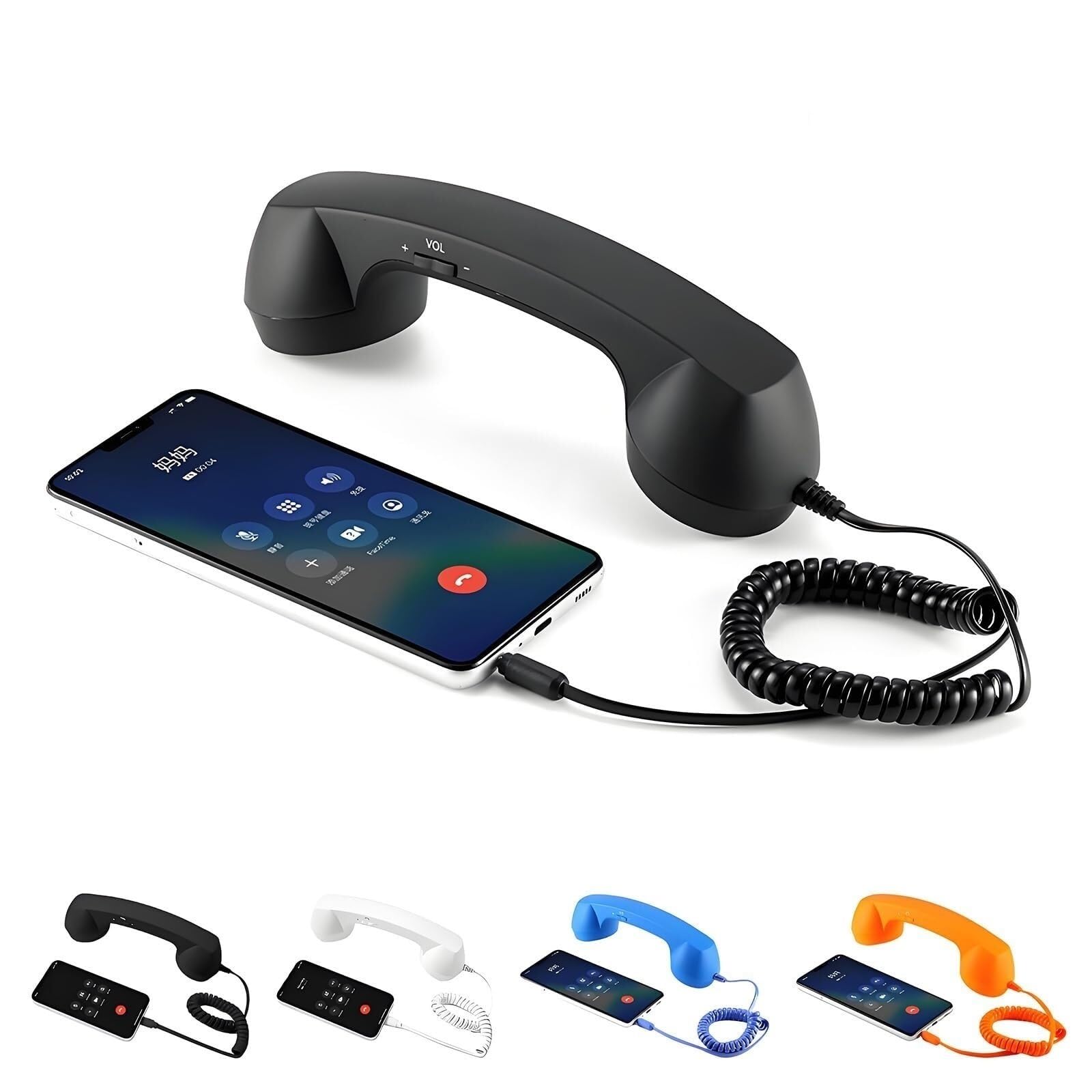 Combiné téléphonique rétro port USB-C pour smartphone et visioconférence