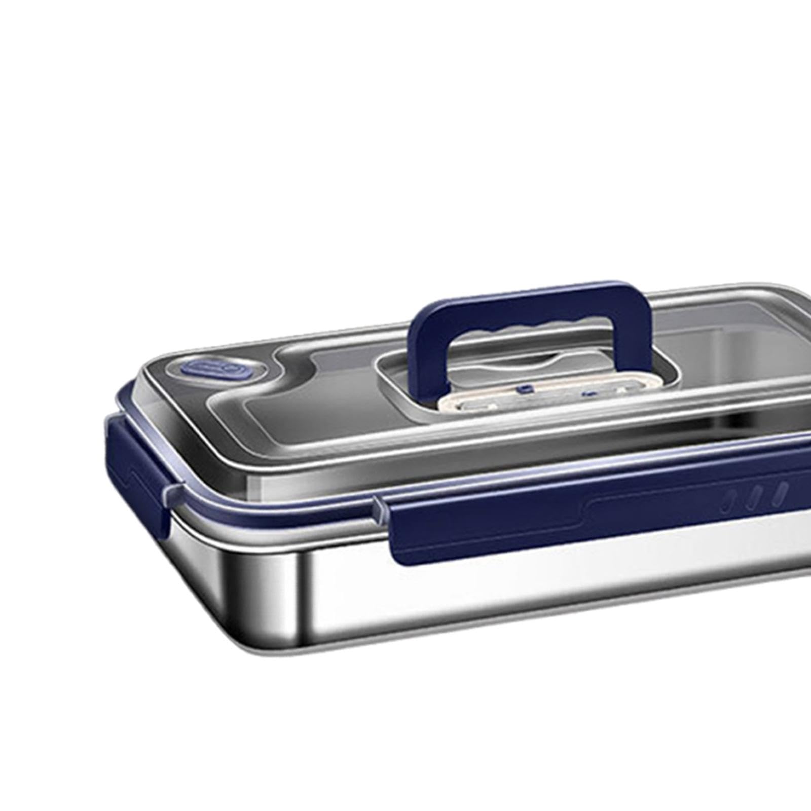 Lonchera Caja de Almuerzo Recipiente Hermético Acero Inoxidable de Gran Capacidad Apilable Portátil para Picnic Oficina Camping Escuela Viaje, 2400 Ml
