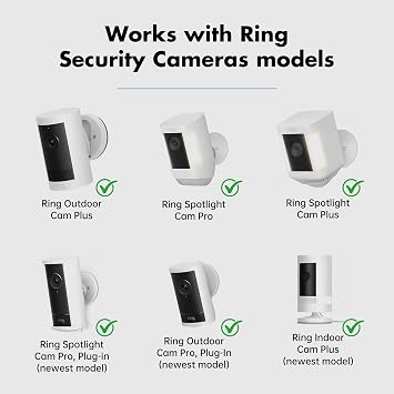 SURVADV Ceiling Mount for Ring Cameras, Adjustable Metal Ring Camera Mount | Compatible with Ring Indoor Cam Plus, Outdoor Cam Pro/Plus and Spotlight Cam Pro/Plus; No Image Flip Security Mount