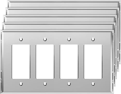 Vista 13 de LIDER LWP-31O-ABK, placa de pared decorativa de acrílico reflectante, placa de interruptor de luz espejada, cubierta de salida de plexiglás, vidrio