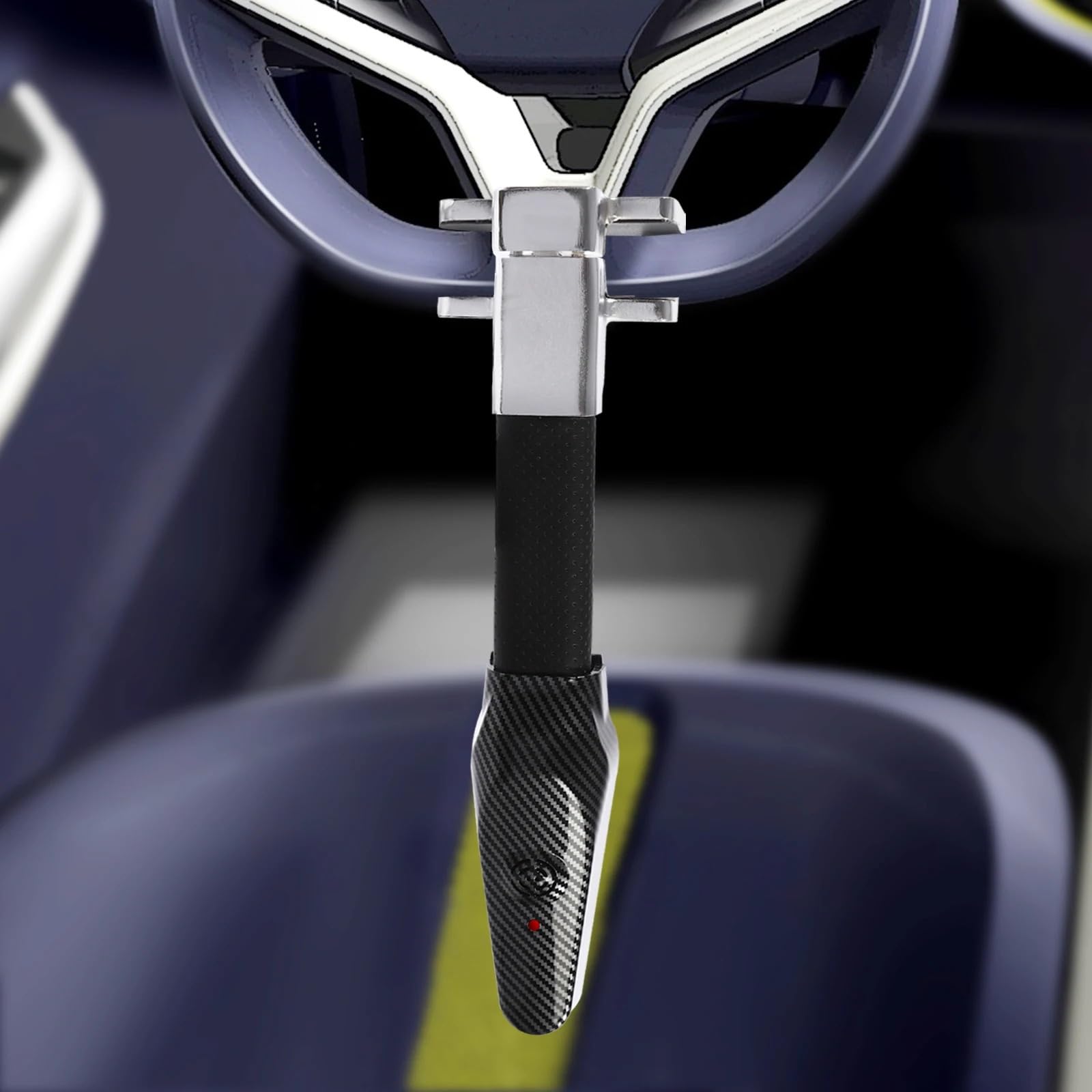 Bloqueo Volante Coche Bloqueo del volante con alarma, gatillo de vibración Sensor micromovimiento anticorte acero para seguridad automóvil