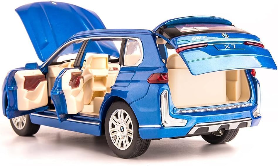Image of Invite Enterprise Exclusive Alloy Metal Pull Back Die-Cast Car 1:24 Big Bmw X7 Toy Car Diecast Metal Pullback Toy Car With Openable 6 Doors, Light Music Boys Gifts Toys(1:24 B M W X7 - Blue)