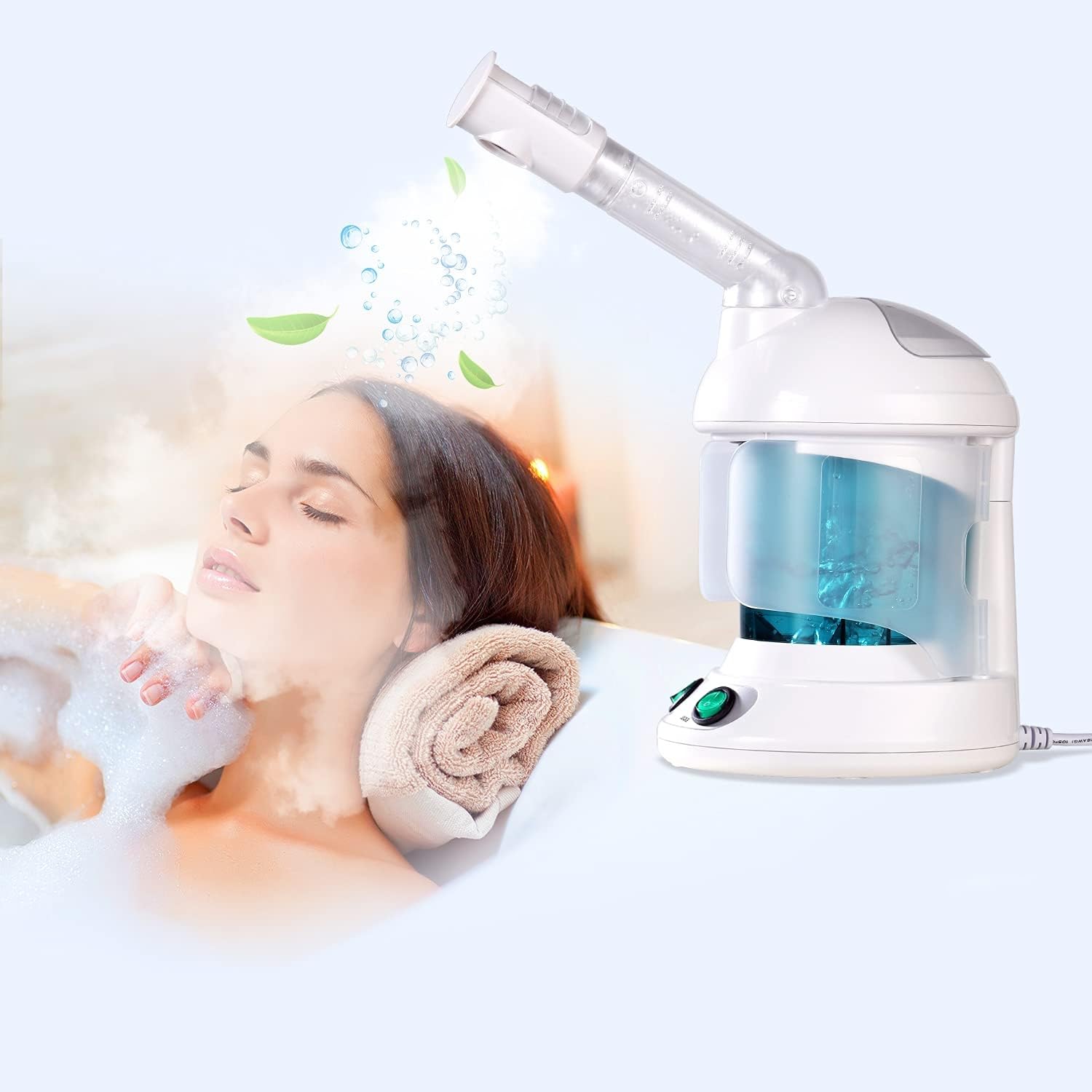 Vaporizador facial con ozono con brazo giratorio de 360 grados, humidificador, elimina los poros de obstrucciones, puntos negros, vaporizador facial portátil para el cuidado personal en casa o salón