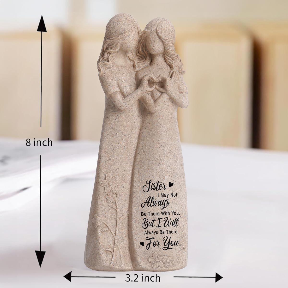 Friendship Gifts for Women Best Friends Birthday Gifts Sister Figurines, Gifts for Friends Women Sisters' Day, Gifts for Christmas (Granite) - Image 2