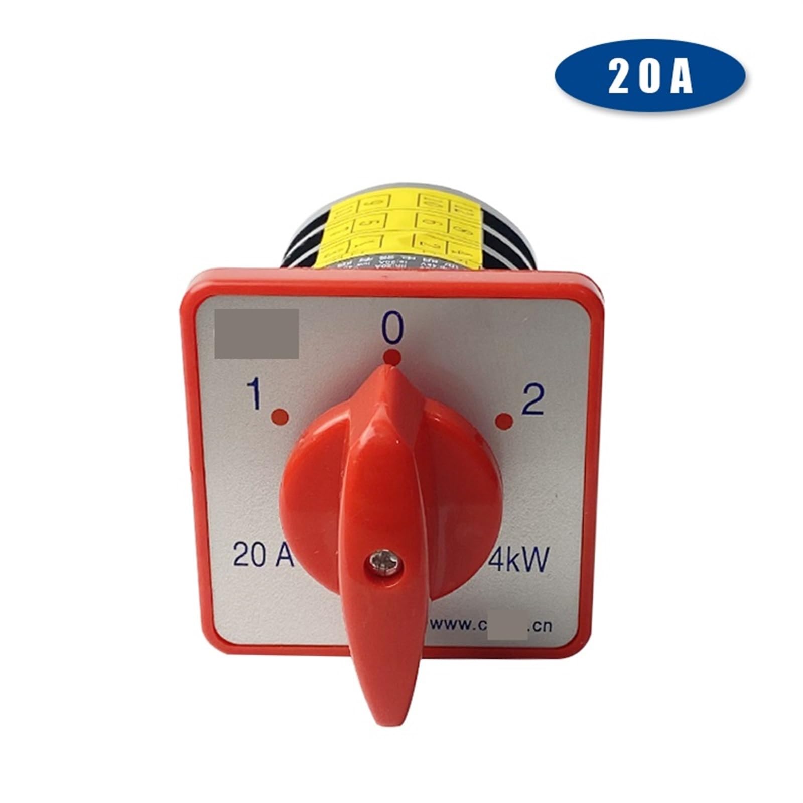 Interruptor giratorio de 3 posiciones, 20 A, 4 kW, 3 polos, 12 terminales, contacto de transferencia de plata, selector de leva HZ5-20/4 M05, 1 unidad
