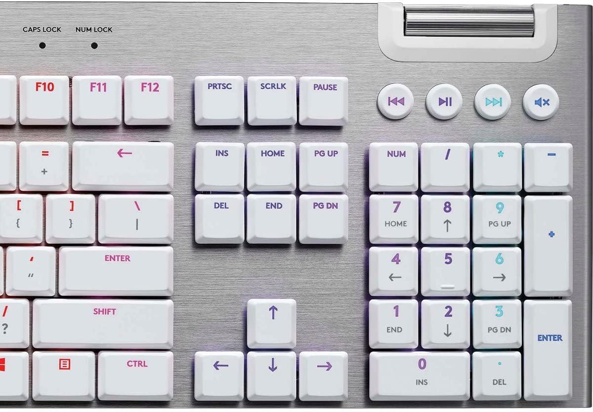 Logitech G815 LIGHTSYNC Full-Size Wired Mechanical GL Tactile Switch Gaming Keyboard - White (Renewed)