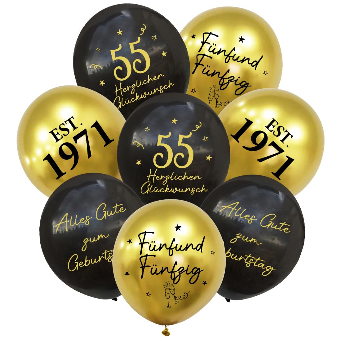 Schwarz Gold Luftballons Geburtstag Deko Jungen Mädchen