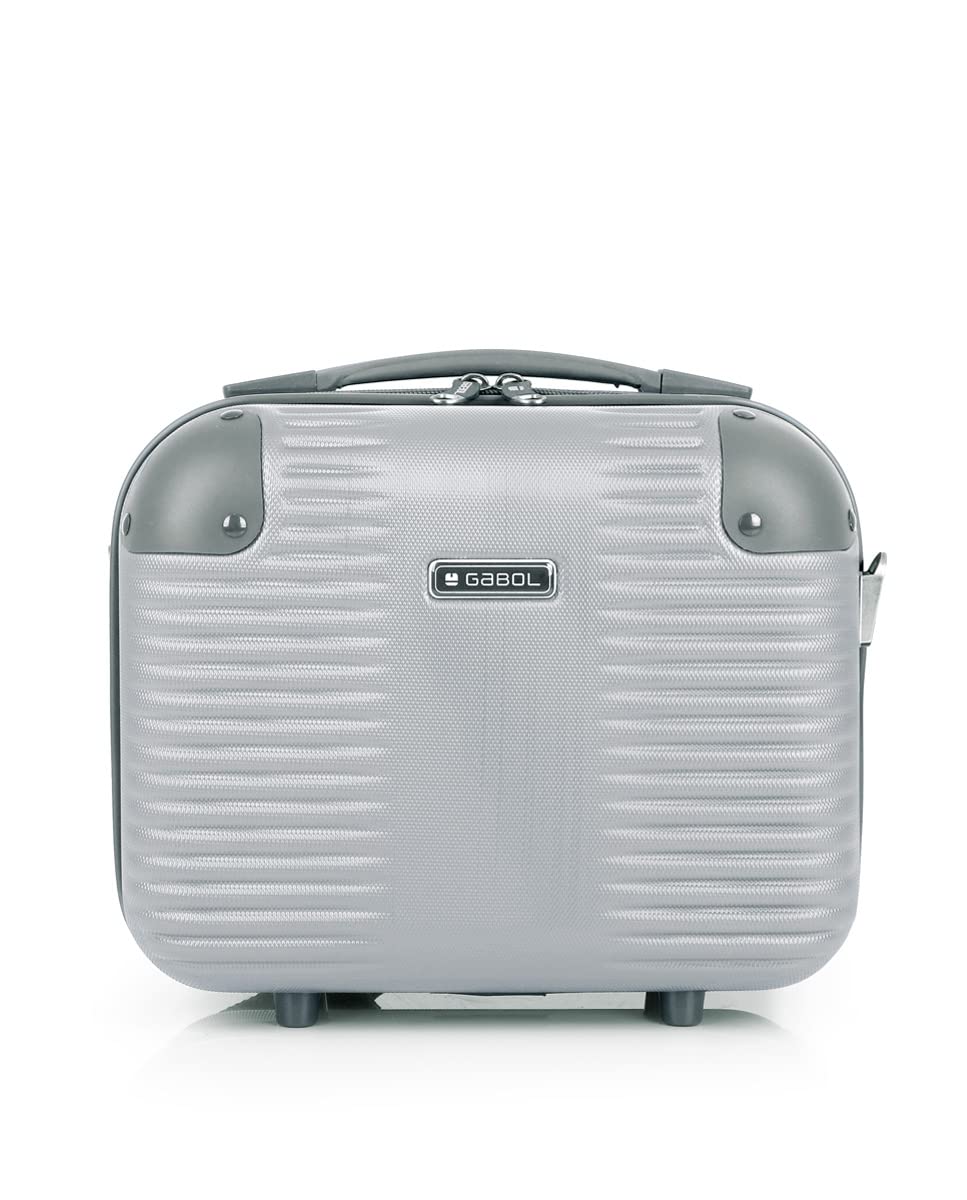 Gabol - Neceser de Viaje Rígido Balance XP 28x30x18cm - Peso 1kg con Capacidad de hasta 12L - con Acople a Maleta y Correa Ajustable - Diseño Español en ABS - Color Plata