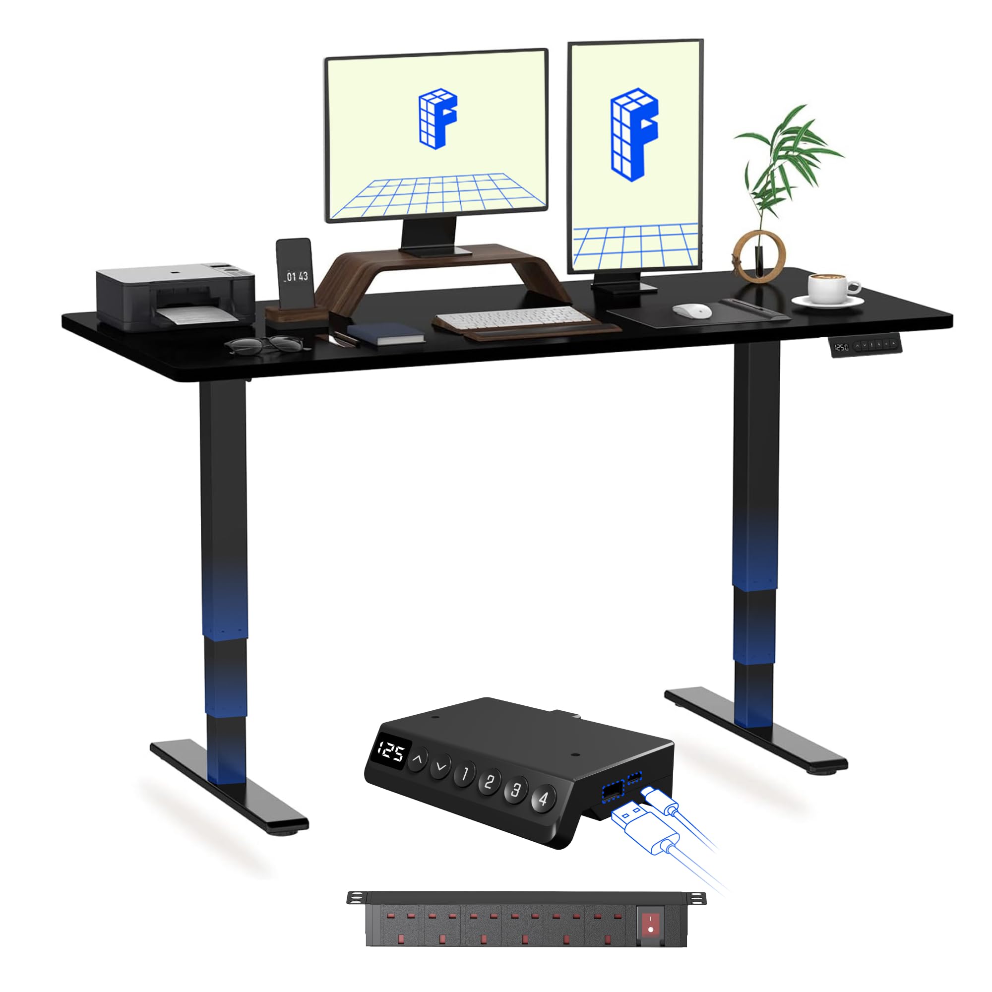 FLEXISPOT E6 MAX 140x80 Electric Standing Desk with USB Dual