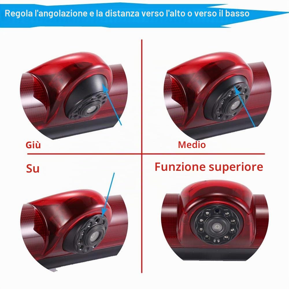 Transporter Van Telecamera Auto Posteriore,Visione Notturna IR HD Impermeabile,Macchina Fotografica con Luce Freno Telecamera Retromarcia per Ducato X250 Peugeot Boxter Citroen Jumper Dodge
