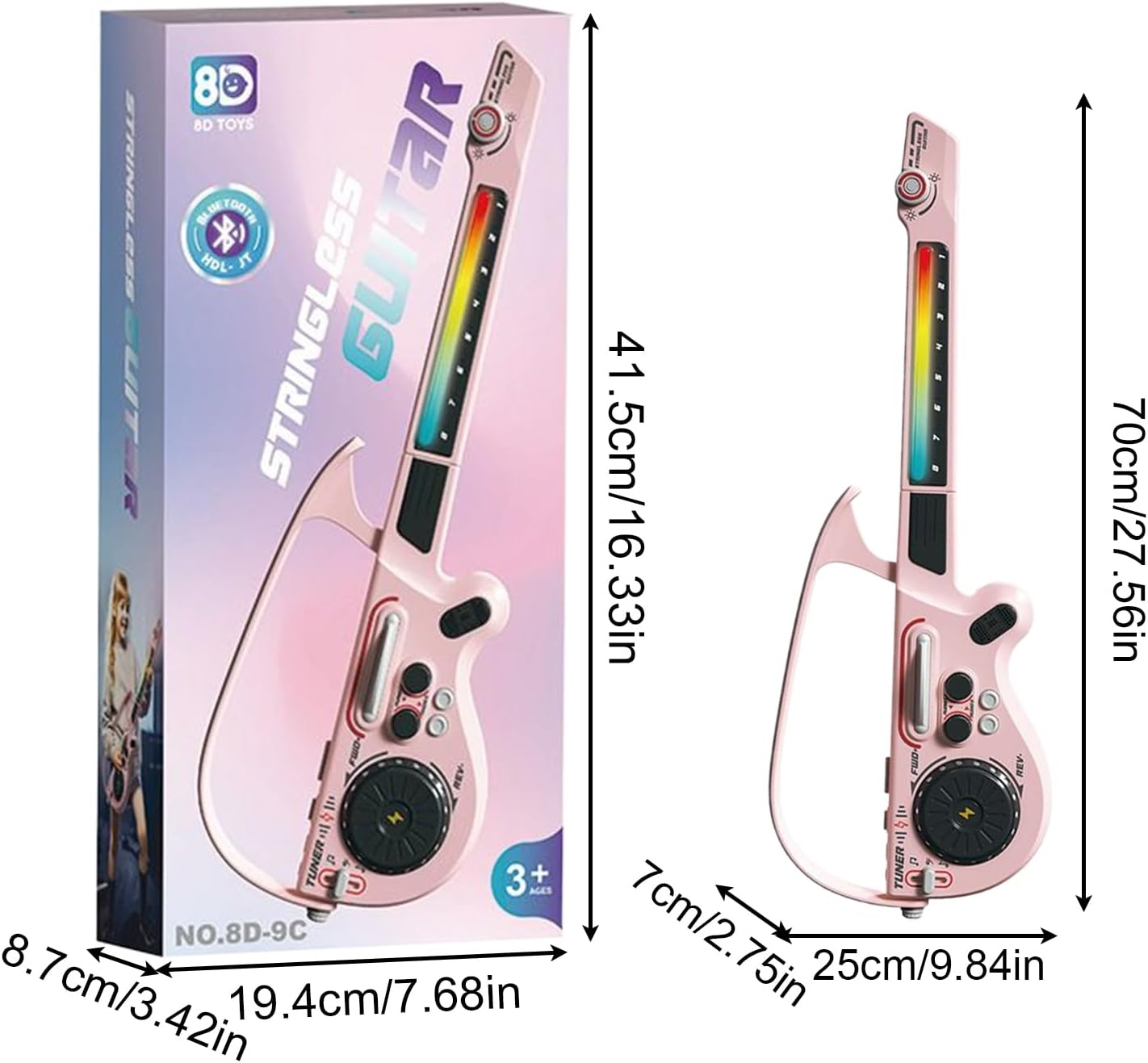 Kids Electric Guitar - Musical Instrument Toy, Realistic Mini Bass Guitar with Sound Effects, Beginner Friendly Music Instrument, Learning Tool for Home Practice Travel, for Boys Youth