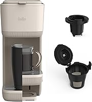 BELLA Single Serve Coffee Maker K-Cup Pods & Grounds Compatible, Adjustable Drip Tray, 6-14oz Brews, Auto Shutoff, Dishwasher Safe - Oatmilk