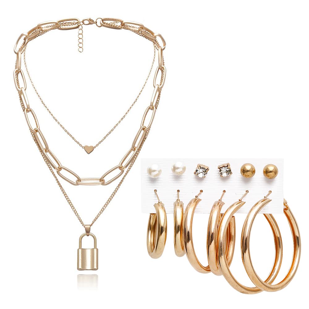 YouBella Fashion Jewellery Gold Plated Necklace and Earrings Combo Jewellery Set for Girls and Women (Gold) (Style 6) (B0B554SXFG) Amazon Price History, Amazon Price Tracker