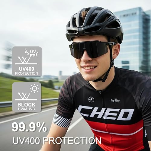 Miniatura 2 de OULAIQI Gafas de sol de ciclismo para hombres y mujeres, lentes de sol de béisbol juveniles, diseño ligero, protección UV400, gafas deportivas