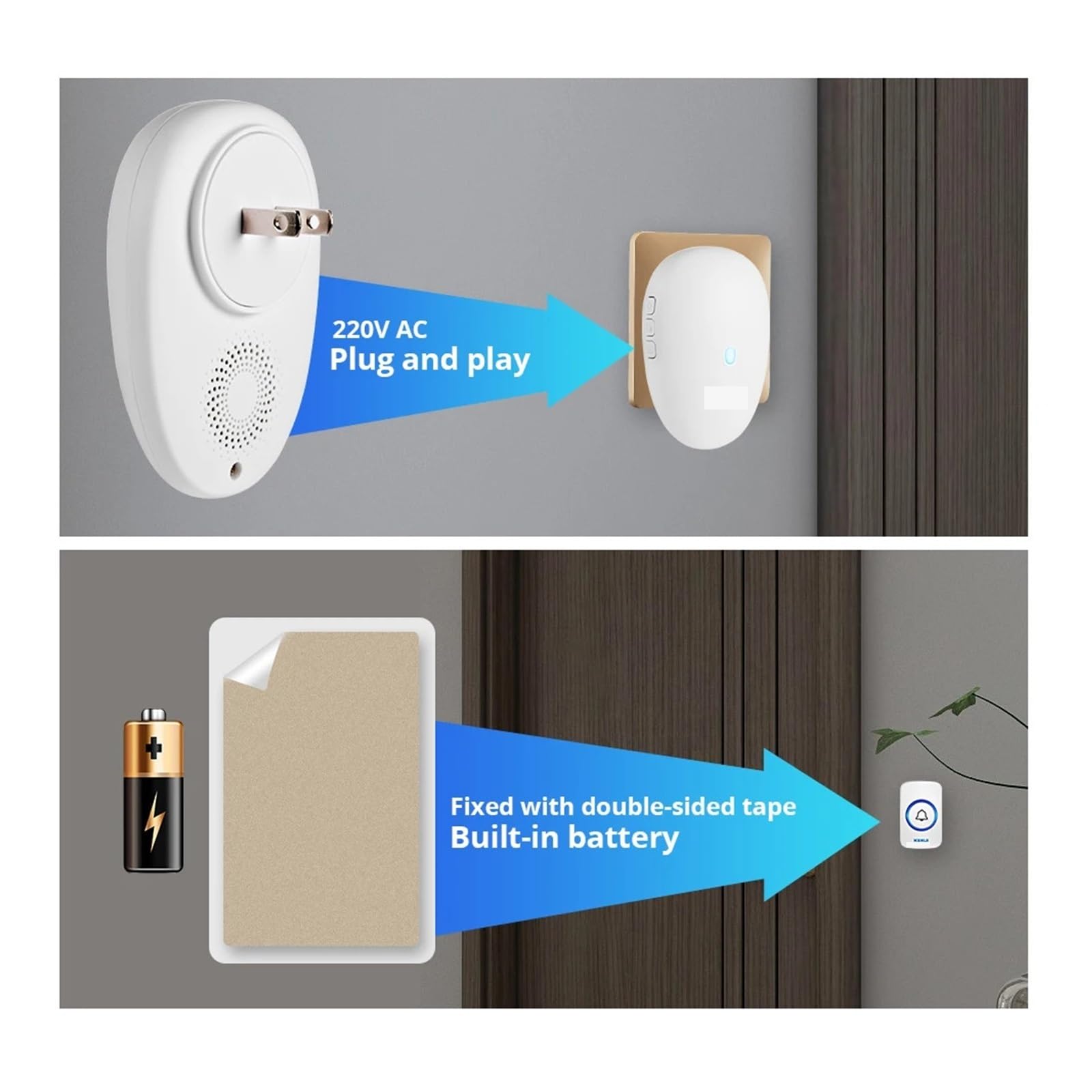Campanello per esterni Smart Home Security Welcome Chime Kit 57 canzoni (spina UK)