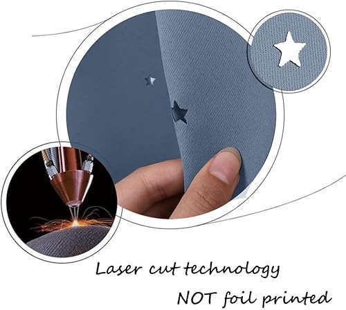 Miniatura 8 de NICETOWN Cortinas infantiles para dormitorio de niños, cortadas con láser, diseño de galaxia, cortinas de ahorro de energía, con ojales, aislamiento