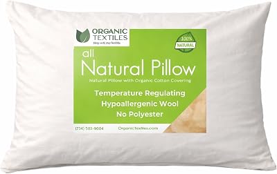 Organic Textiles GOTS Wool Pillow with Organic Cotton Cover