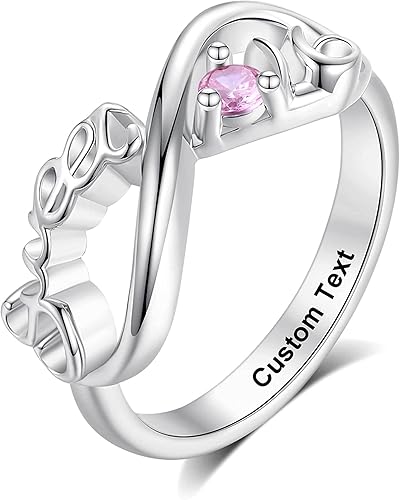 Miniatura 7 de Dulces 16 regalos para niñas, decoraciones de cumpleaños de dieciséis y 16, anillo de joyería de regalo para hija, anillos de piedra natal