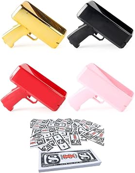 Money Gun is a fun gun that imitates fake bills and flyers. Durable and easy to carry, perfect for weddings, clubs and more. , Blush Gold