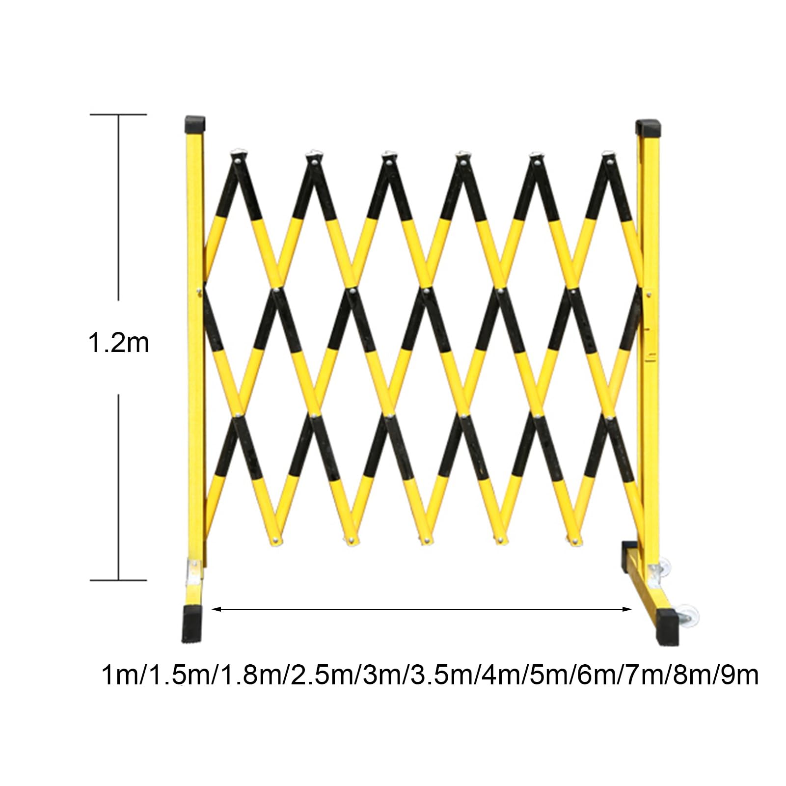 Barricada metálica Extensible, Barrera de Seguridad móvil, Valla de tráfico Ajustable, Barrera de tráfico retráctil para Patio, Piscina, Tienda, Ahorro de Espacio, Rojo y Blanco,Red+White-1.2x1m