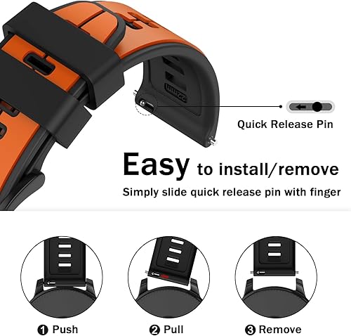 Miniatura 4 de ISABAKE Correa de silicona de liberación rápida de 0.86 pulgadas de repuesto para Garmin Vivoactive 4, Garmin Venu 2, Samsung Gear S3 Frontier,