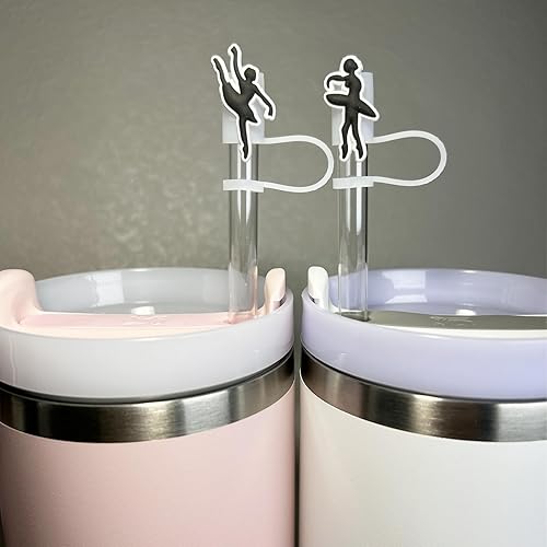 Miniatura 2 de 9 tapas de popote para vasos Stanley de 30 y 40 onzas, 0.4 pulgadas de ancho, bonitas puntas de silicona para cubrir popotes de silicona compatibles