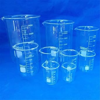 Glassware Labware 5Pcs Glass Beaker Set 5/10/25/50/100ml Glass Laboratory Measuring Cup Glassware Lab Supply