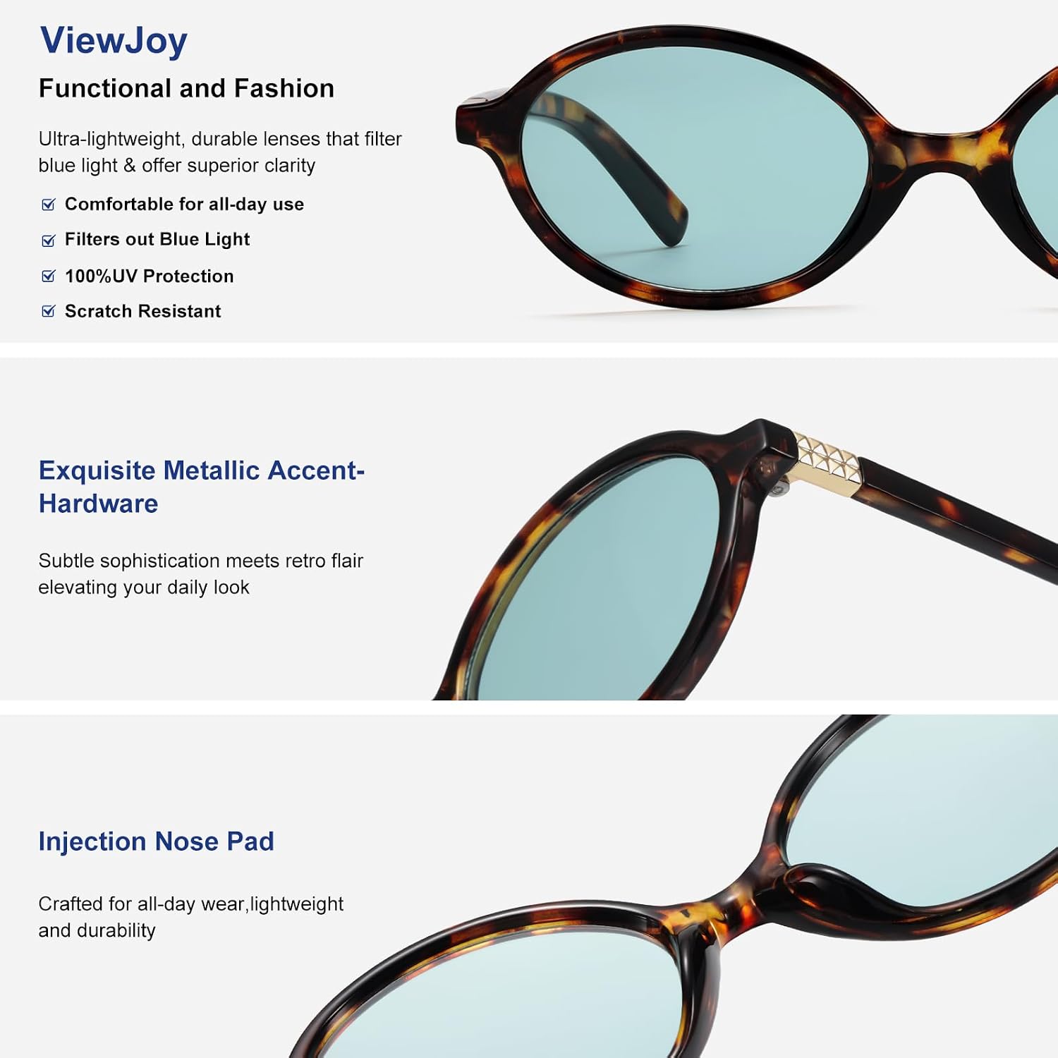 ViewJoy Retro Oval Sunglasses for Women Vintage 90s Y2K Trendy Designer Sun Glasses thumbnail