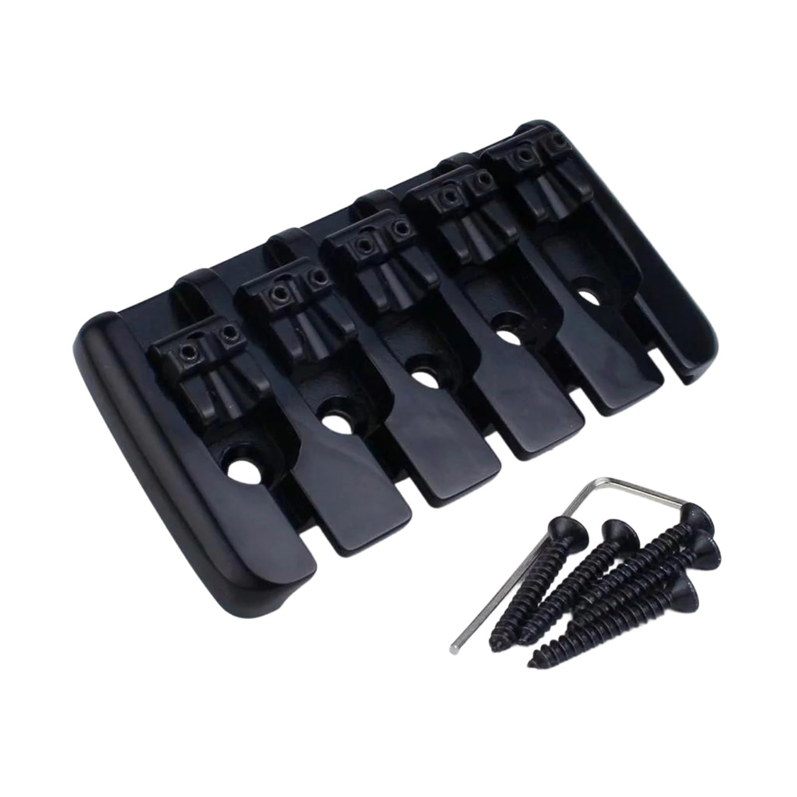 Mostek Gitarowy 5 Strunowy Masywny Elektryczny Mostek Basowy BB002 Części Zamienne Do Gitary Muzycznej(Black)