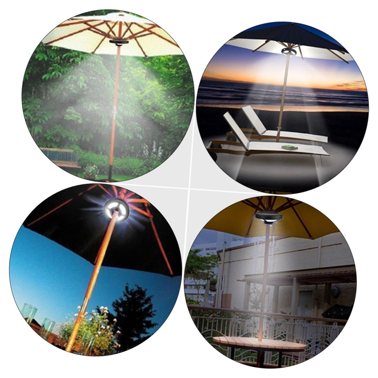 WOONEKY Lampe Camping LED Multifonction pour Parasol et Urgence Légère Portable et Éclairage Extérieur sans Pile pour Tente et Jardin