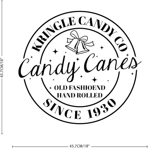 Miniatura 3 de Kringle Candy Co Candy Canes from 1930 - Calcomanías de pared con letras para espejos modernos, calcomanías de pared de vinilo, citas para